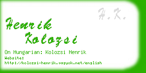 henrik kolozsi business card